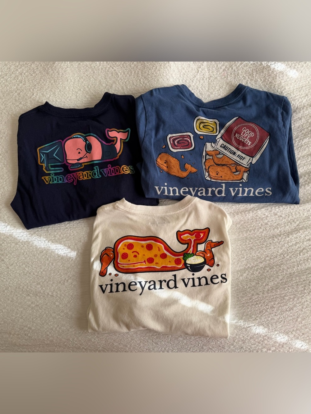 Vineyard Vines Boys Size 7 Long Sleeve Graphic Tees Lot of 3 Whale GUC